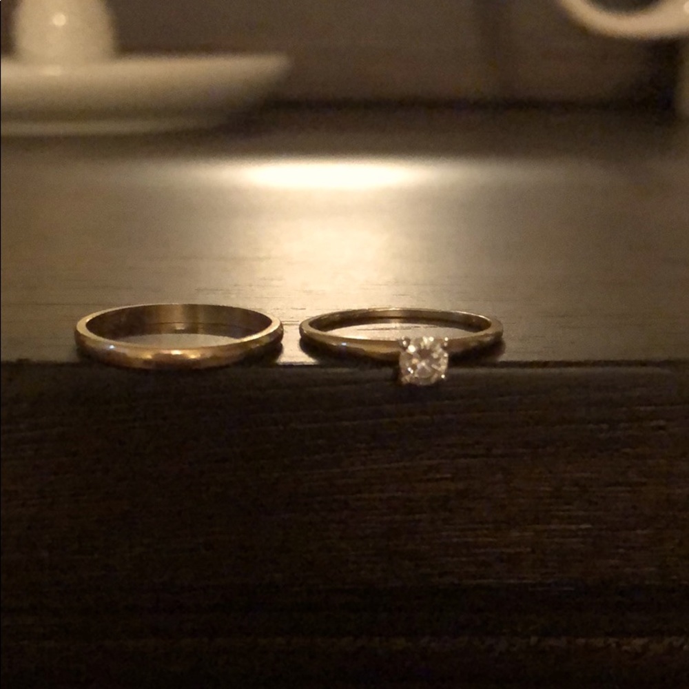 14k yellow gold wedding set